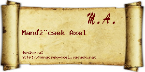 Manácsek Axel névjegykártya